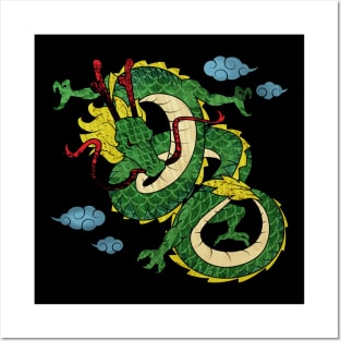 Chinese Dragon Illustration Mythology Posters and Art